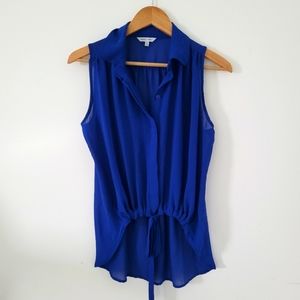 Women's sleeveless blue blouse size Small